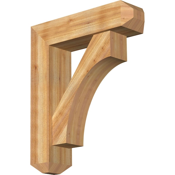 Ekena Millwork Westlake Craftsman Rough Sawn Bracket w/ Offset Brace, Western Red Cedar, 8"W x 30"D x 36"H BKT0806X30X36WTL04RWR - main